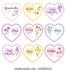 mother's day hearts with flowers