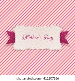 Mothers Day Holiday Banner with festive Ribbon