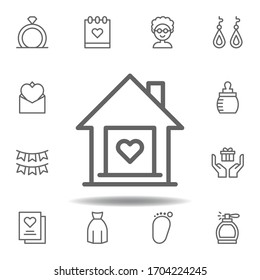 mothers day house outline icon. set of mothers day illustration icon. Signs and symbols can be used for web, logo, mobile app, UI, UX on white background