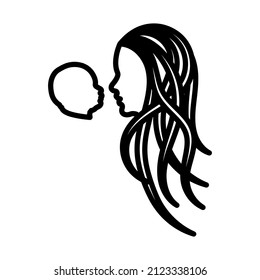 Mother's Day Icon. Bold outline design with editable stroke width. Vector Illustration.