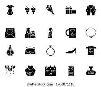Mothers Day Icon Design. With Solid Style