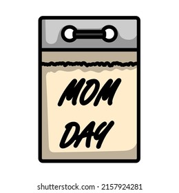 Mother's Day Icon. Editable Bold Outline With Color Fill Design. Vector Illustration.