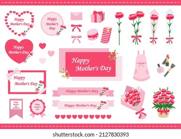 Mother's Day icon and frame set