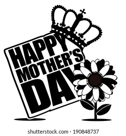 Mother's Day icon greeting card design. EPS 10 vector, grouped for easy editing.