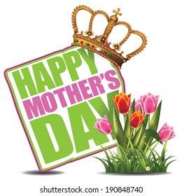 Mother's Day icon greeting card design. EPS 10 vector, grouped for easy editing. 