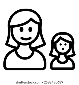 Mothers day icon illustration in line style. Perfect for website mobile app presentation. Suitable for any user interface and user experience