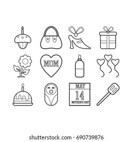 mothers day icon set