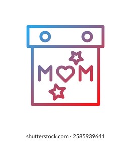 Mother's Day Icon with Stars and Heart Shape