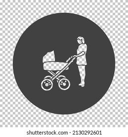 Mother's Day Icon. Subtract Stencil Design on Tranparency Grid. Vector Illustration.