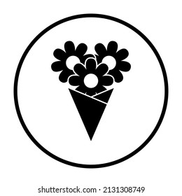Mother's Day Icon. Thin Circle Stencil Design. Vector Illustration.