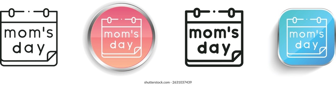 mothers day icon. Thin Linear, Regular and Button Style Design Isolated On White Background