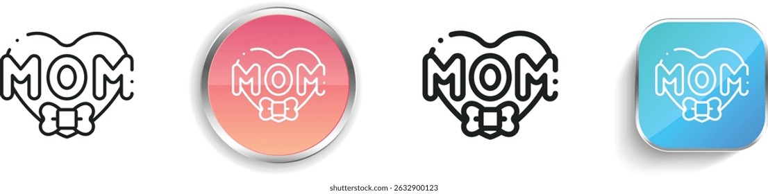 mothers day icon. Thin Linear, Regular and Button Style Design Isolated On White Background