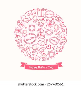 Mother's Day icons background/card design