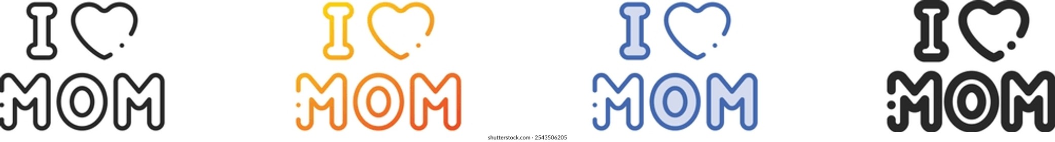 mothers day icon.Thin Linear, Gradient, Blue Stroke and bold Style Design Isolated On White Background