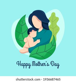 Mother's Day illustration with floral ornaments