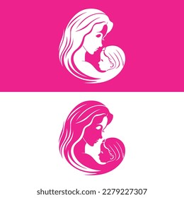 Mothers day illustration, mothers day logo design, international mothers day