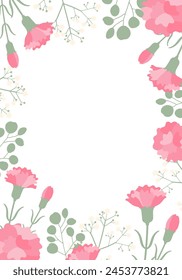 Mother's Day illustration material of carnations and gypsophila