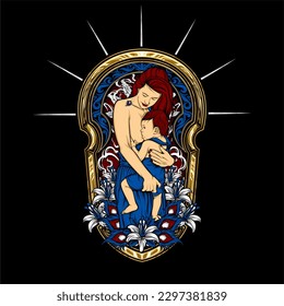 mother's day illustration for t shirt design