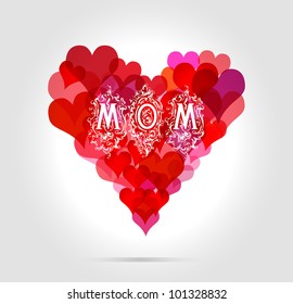 mothers day illustration, vector