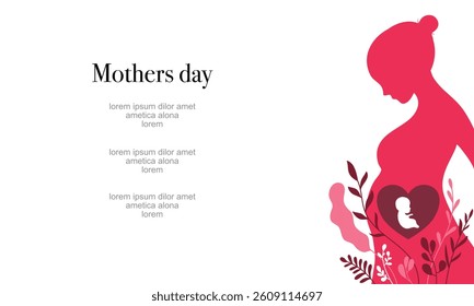 mothers day illustration vector background for mom pregnant mother