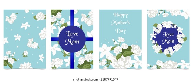 mother's day invitation with jasmine and ribbon