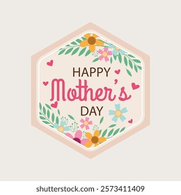 mother's day label badge element