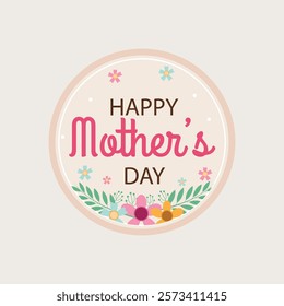 mother's day label badge element