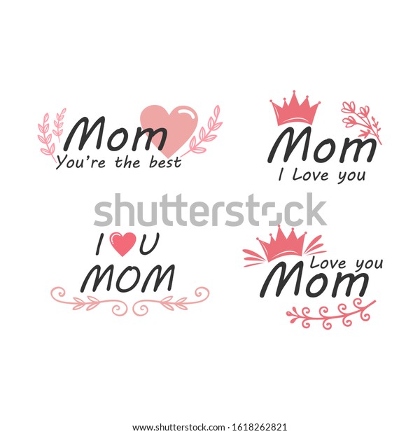 Mothers Day Label Collection Template Design Stock Vector Royalty Free