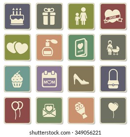 Mothers day label icons for web