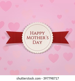 Mothers Day Label with Ribbon