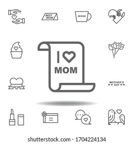 mothers day letter outline icon. set of mothers day illustration icon. Signs and symbols can be used for web, logo, mobile app, UI, UX on white background