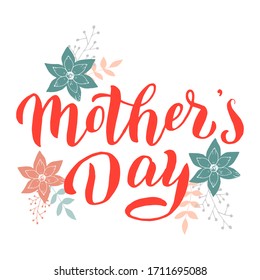 Mother's day lettering banner. Greeting typography font postcard. Celebration banner, poster, mother day template. Vector eps 10.