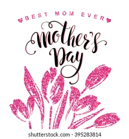 Mothers Day. Lettering design. Vector illustration.