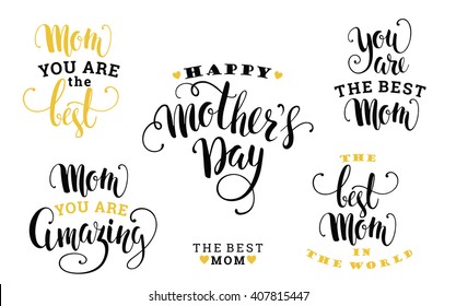 Mothers Day. Lettering design. Vector illustration.