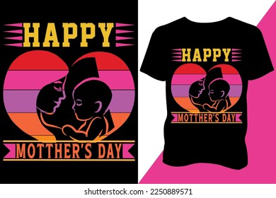 Mother's day lettering hand drawn print ready t shirt design