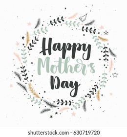 Mothers Day Lettering overlays in vector, calligraphy, modern brush lettering, hand drawn design elements, gifts, wallpapers, web template, card, invitation