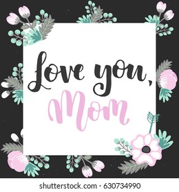 Mothers Day Lettering overlays in vector, calligraphy, modern brush lettering, hand drawn design elements, gifts, wallpapers, web template, card, invitation