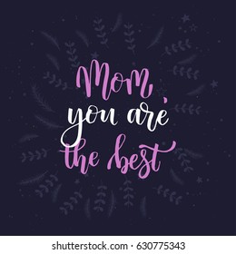 Mothers Day Lettering overlays in vector, calligraphy, modern brush lettering, hand drawn design elements, gifts, wallpapers, web template, card, invitation