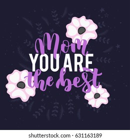 Mothers Day Lettering overlays in vector, calligraphy, modern brush lettering, hand drawn design elements, gifts, wallpapers, web template, card, invitation