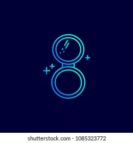 Mother's day light blue neon icon with dark background vector 