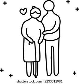 Mother's day line art icon hand drawn vector design illustration