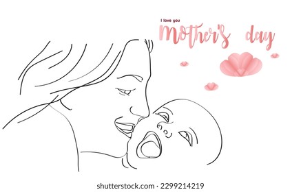 mother's day line drawing
There were mothers and children laughing and joking around.
mother kisses baby's cheek