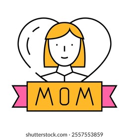 mothers day line icon vector. mothers day sign. isolated symbol illustration