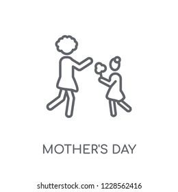 Mother's day linear icon. Modern outline Mother's day logo concept on white background from United States of America collection. Suitable for use on web apps, mobile apps and print media.