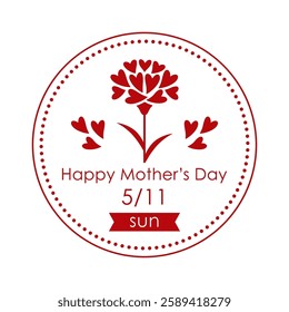 Mother's Day logo design. Heart carnation.
