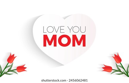 Mother's day love celebration vector illustration. Greeting holiday template for banner, card, background.