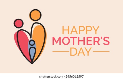 Mother's day love celebration vector illustration. Greeting holiday template for banner, card, background.