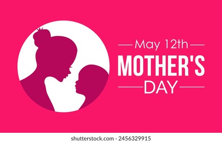 Mother's day love celebration vector illustration. Greeting holiday template for banner, card, background.