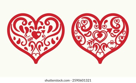 Mother's Day   love heart design gift card template.