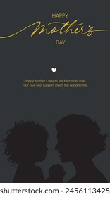 Mother's Day Love: Heartwarming Silhouette of Mother and Child, Expressing Love and Connection. silhouette of mother and her baby.